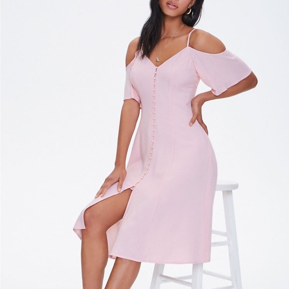 Forever 21 Button-Front Midi Tea Dress - Picture 2 of 12